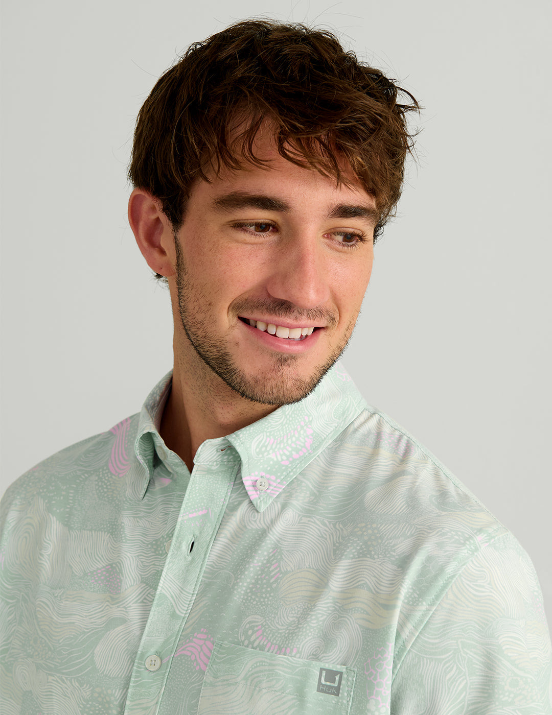 Huk Kona Button-Down - Heron Blue Coast