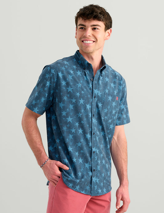 Huk Kona Americana Button-Down - Navy Stars