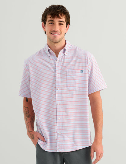 Huk Kona Button-Down - Mineral Red Pier Plaid