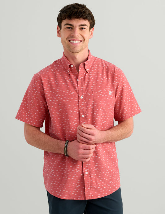 Huk Kona Button-Down - Mineral Red Tuna School