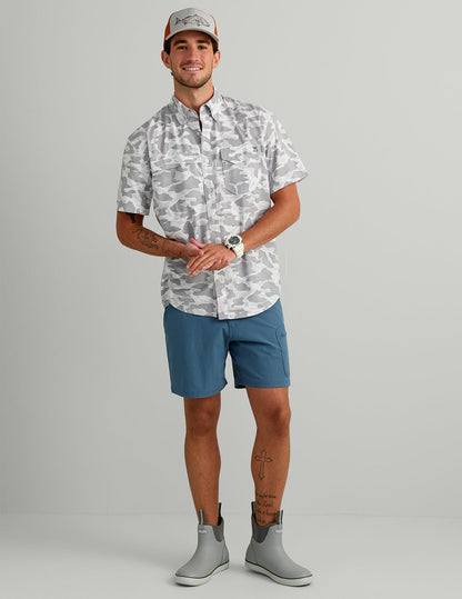 Huk Tide Point Short Sleeve Button-Down - Seagull Camo