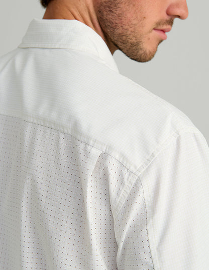 Huk Tide Point Short Sleeve Button-Down - Pale Algae Mini Check