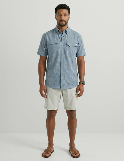 Huk Tide Point Short Sleeve Button-Down - Shipyard Rod And Reel