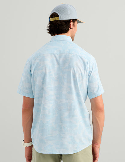 Huk Tide Point Short Sleeve Button-Down - Coastal Drift Camo