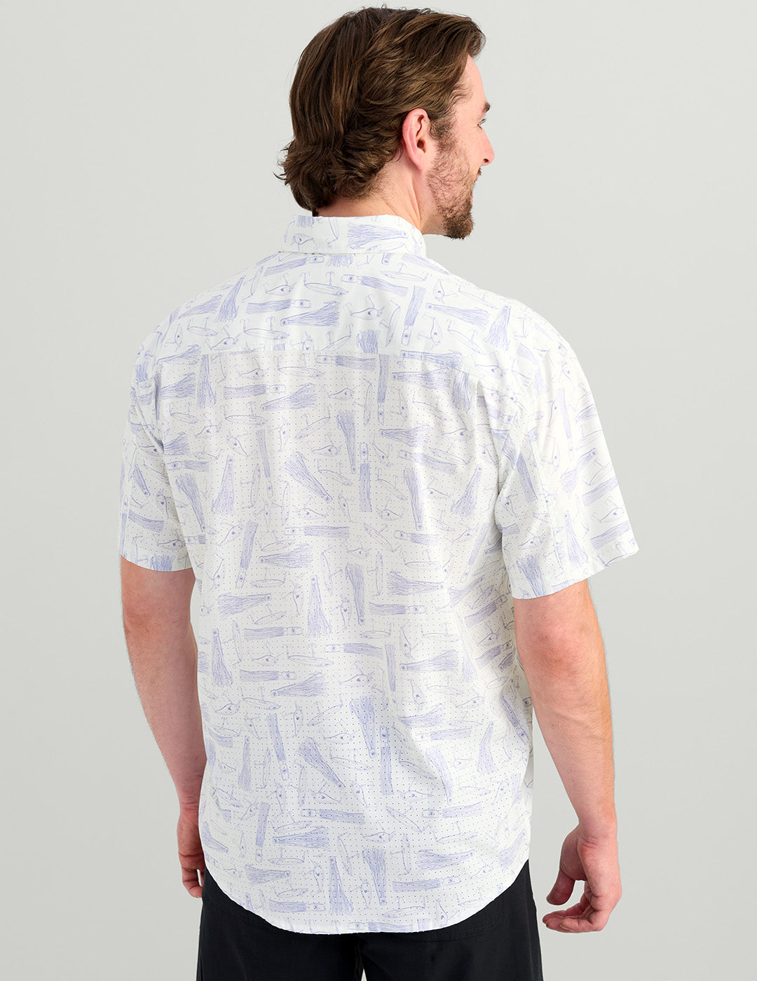 Huk KC Tide Point Short Sleeve Button-Down - White Lures