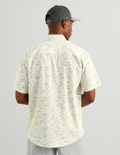 Huk KC Tide Point Short Sleeve Button-Down - Seagrass American Slam