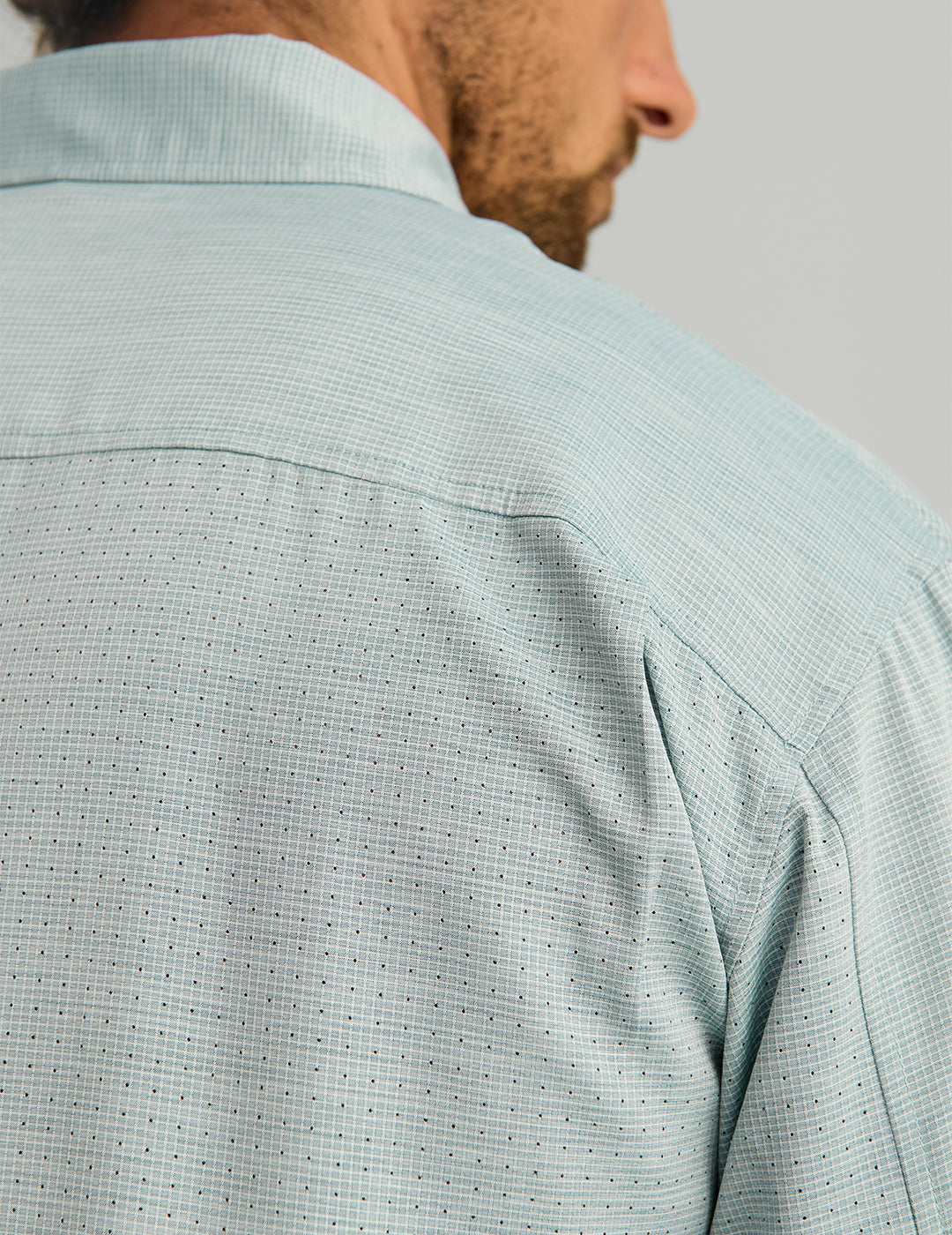 Huk Tide Point Heathered Ripstop Button-Down - Aqua Haze Heather