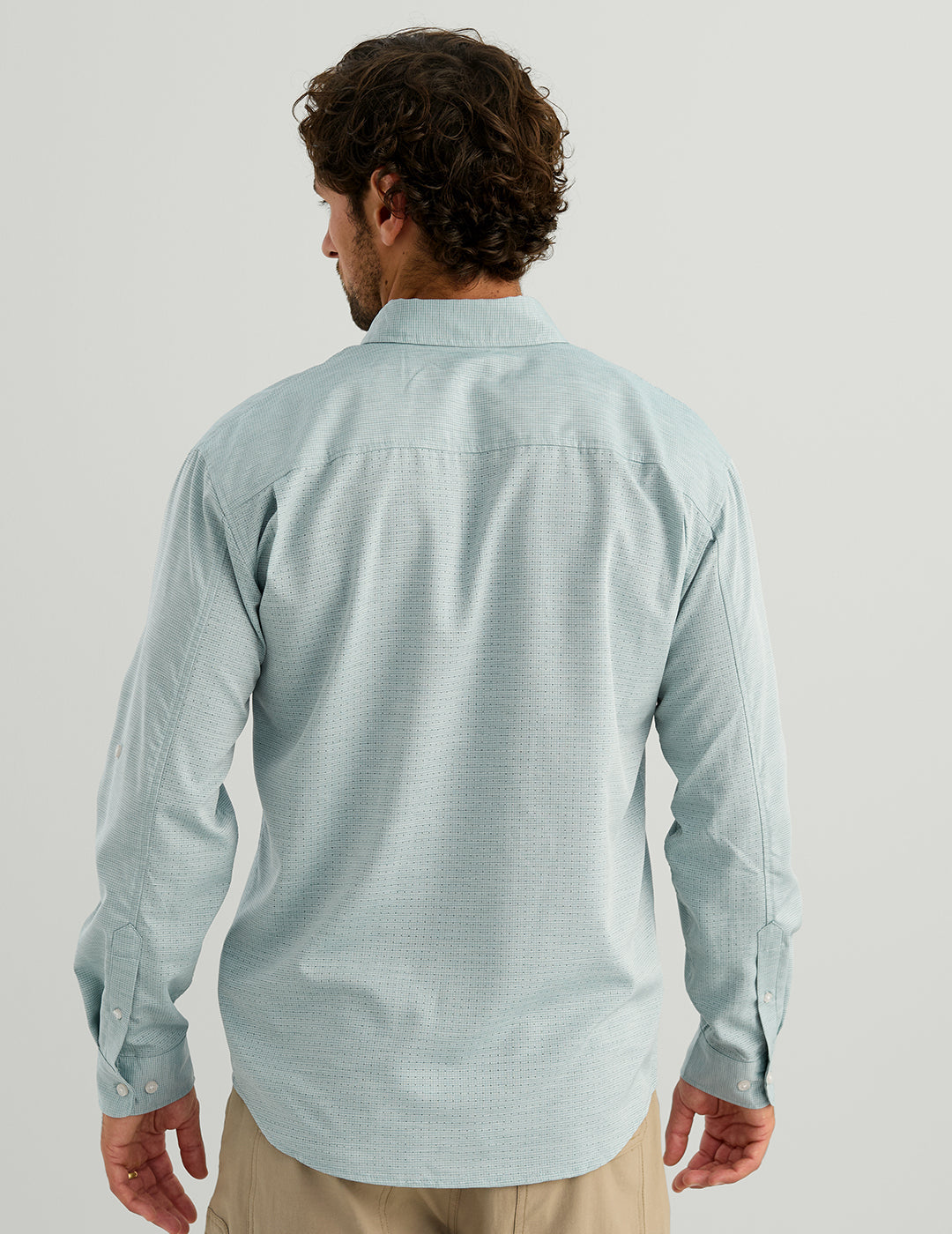 Huk Tide Point Heathered Ripstop Button-Down - Aqua Haze Heather