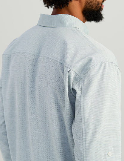 Huk Tide Point Heathered Ripstop Button-Down - North Atlantic Heather