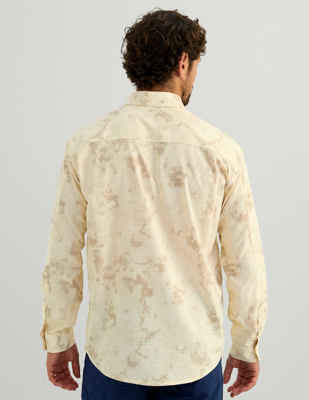 Huk KC Print Tide Point Button-Down - Egret Tideloom Camo
