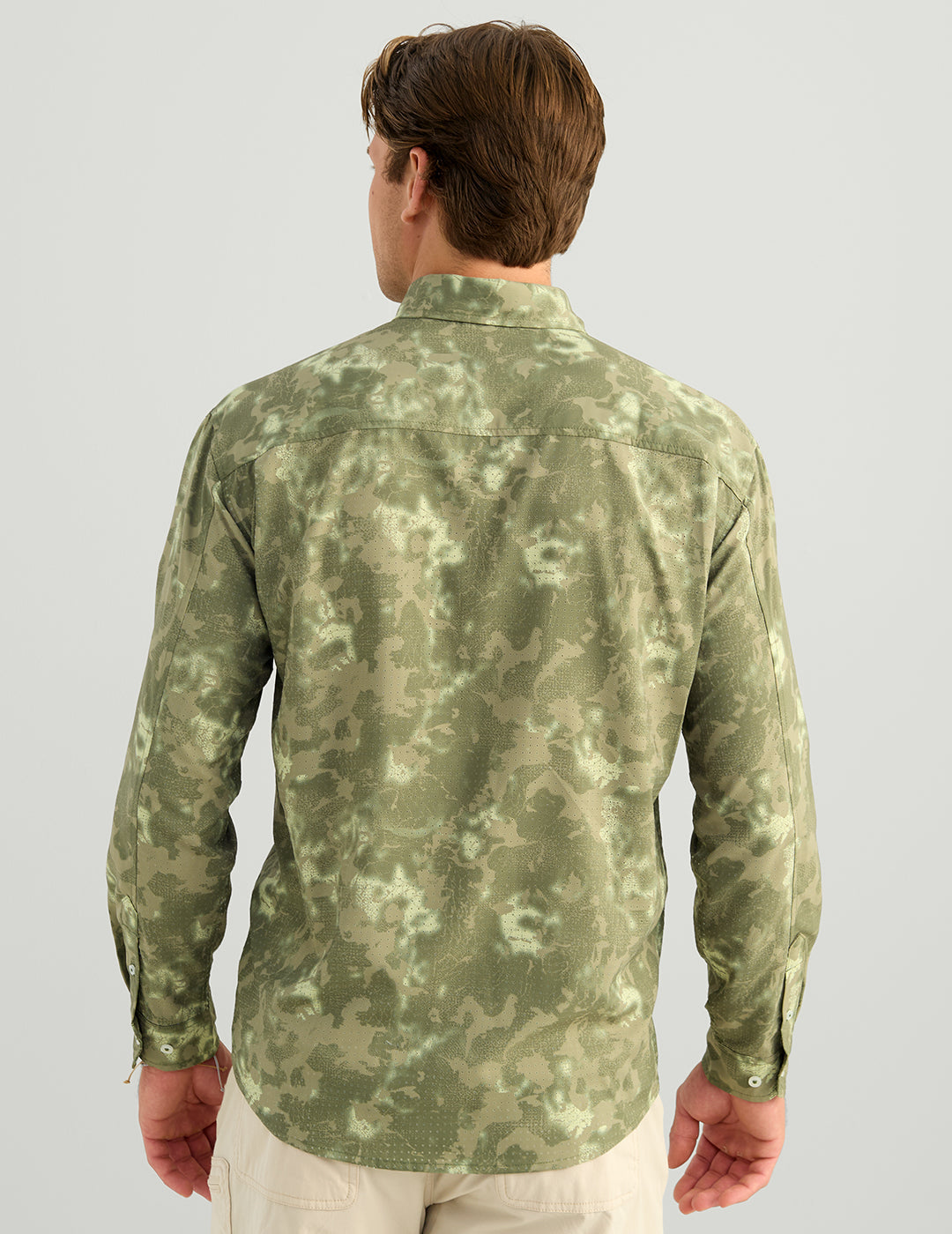 Huk KC Print Tide Point Button-Down - Moss Tideloom Camo