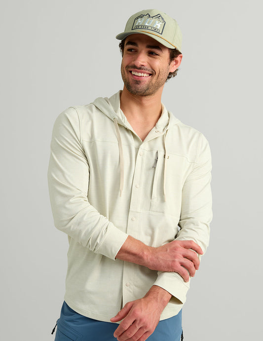 Huk Watershed Hoodie Shirt - Silver Birch Heather