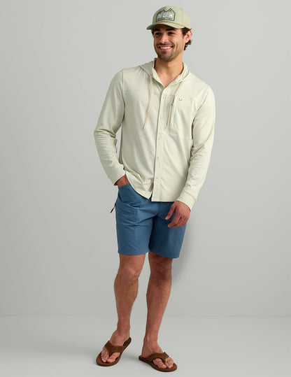 Huk Watershed Hoodie Shirt - Silver Birch Heather