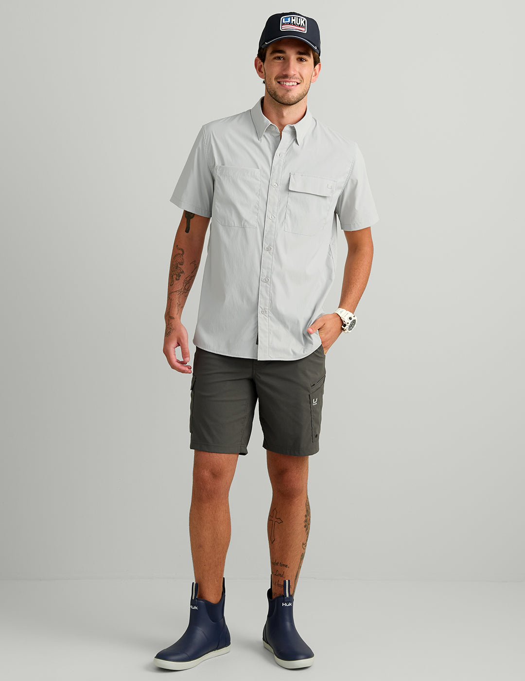 Huk Icon Short Sleeve Button-Down - Seagull