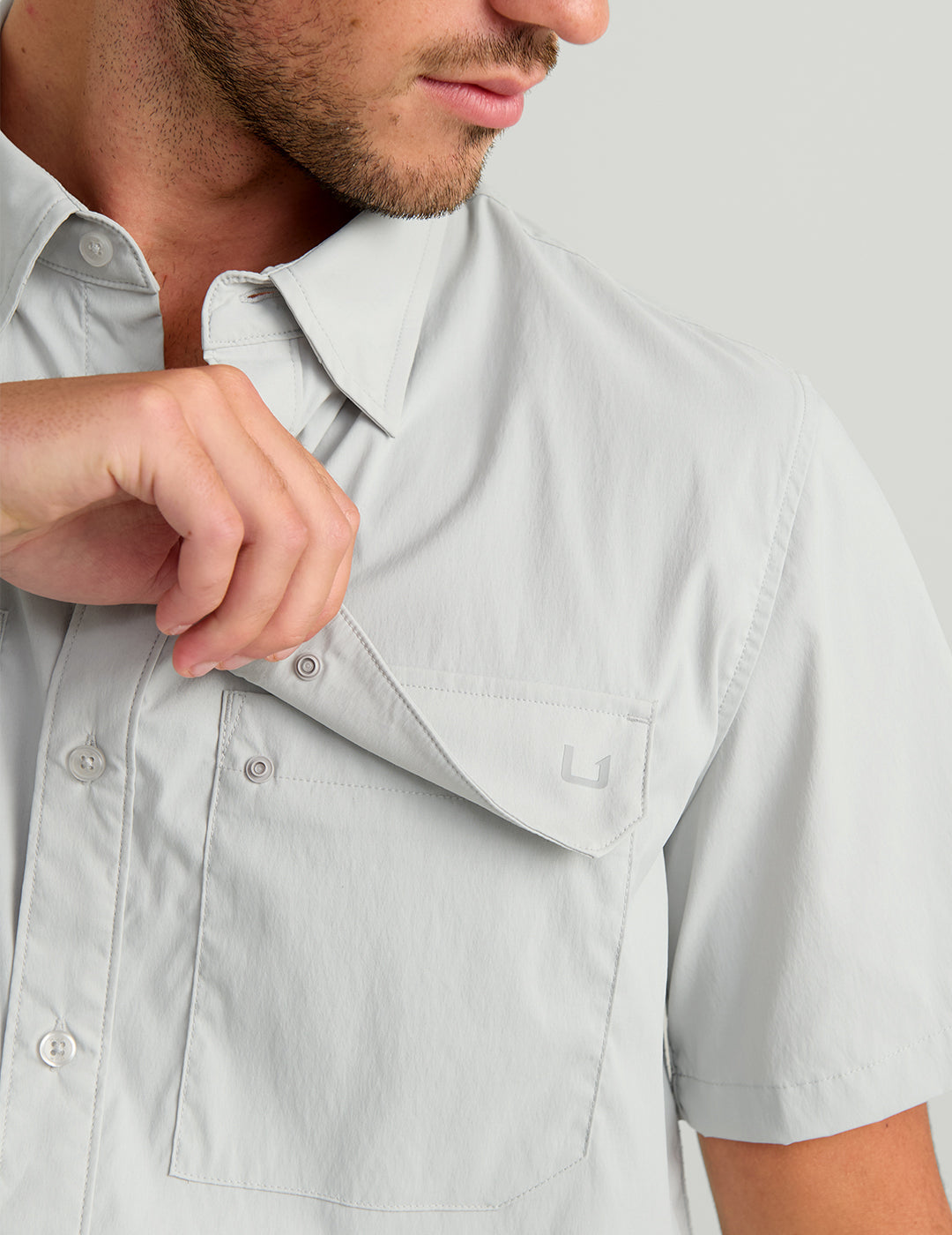 Huk Icon Short Sleeve Button-Down - Seagull