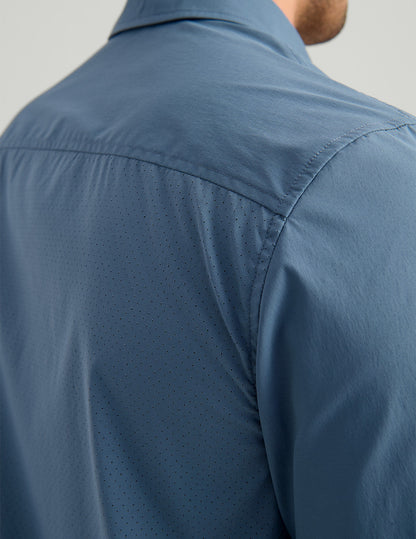 Huk Icon Short Sleeve Button-Down - Stormy Blue