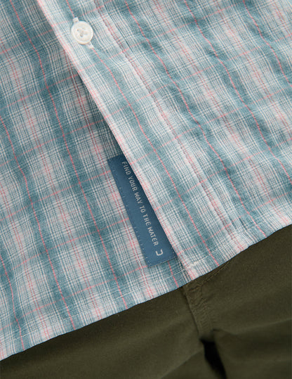 Huk Chatham Plaid Short Sleeve Shirt - Blue Shadow Plaid