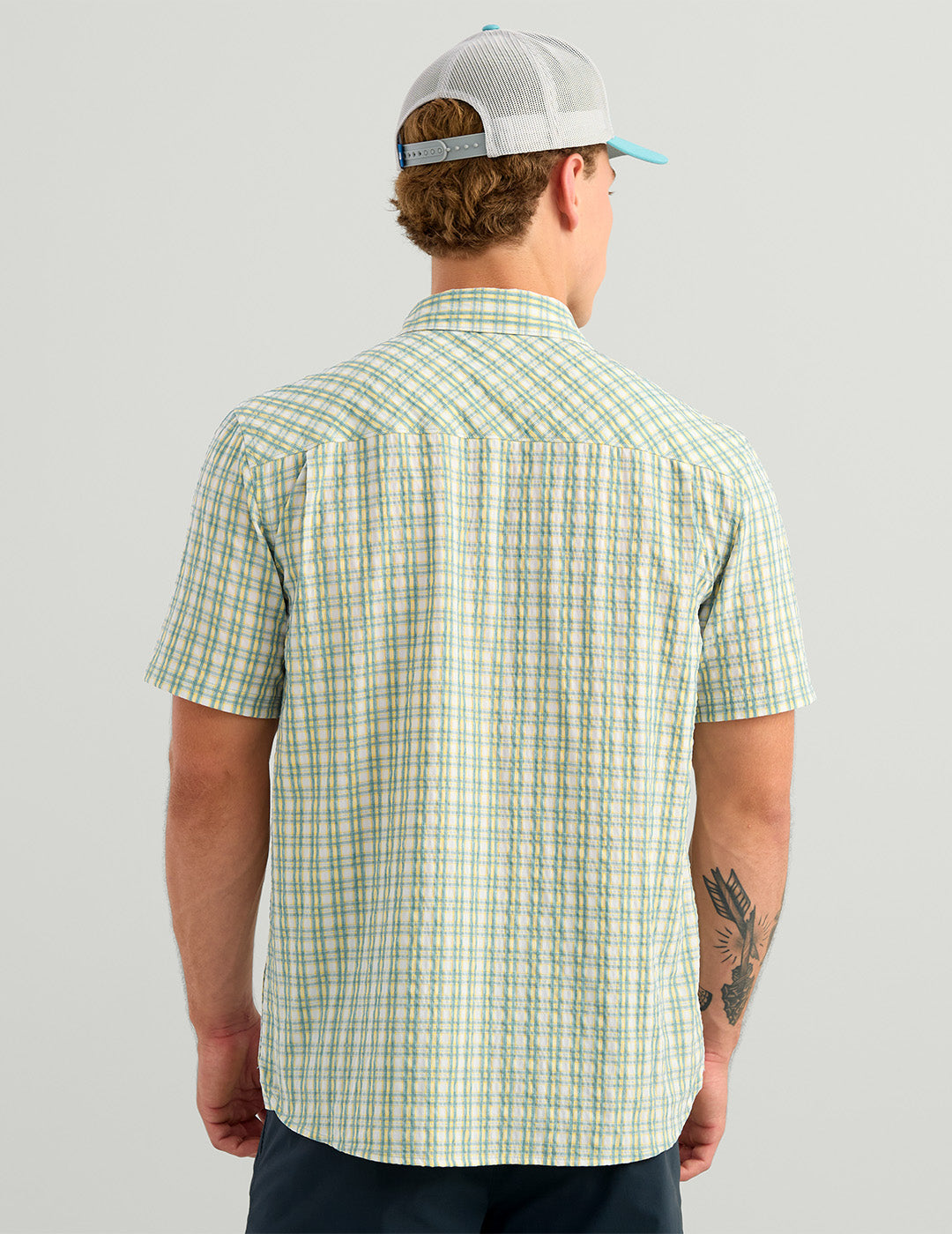 Huk Chatham Plaid Short Sleeve Shirt - Plantain Plaid