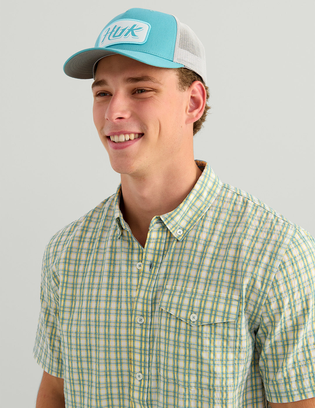 Huk Chatham Plaid Short Sleeve Shirt - Plantain Plaid