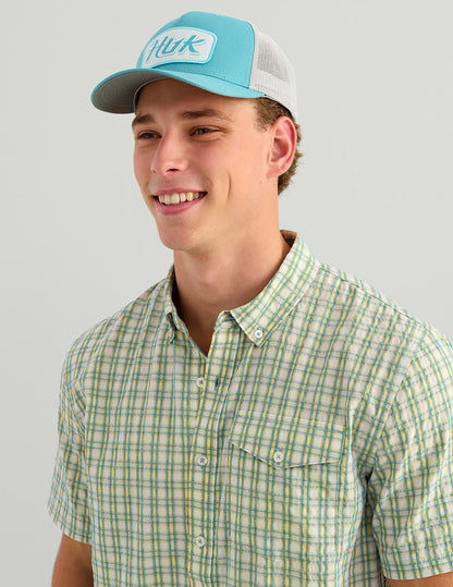Huk Chatham Plaid Short Sleeve Shirt - Plantain Plaid