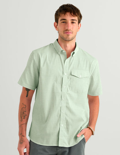 Huk Chatham Seersucker Shirt - Seagrass Seersucker