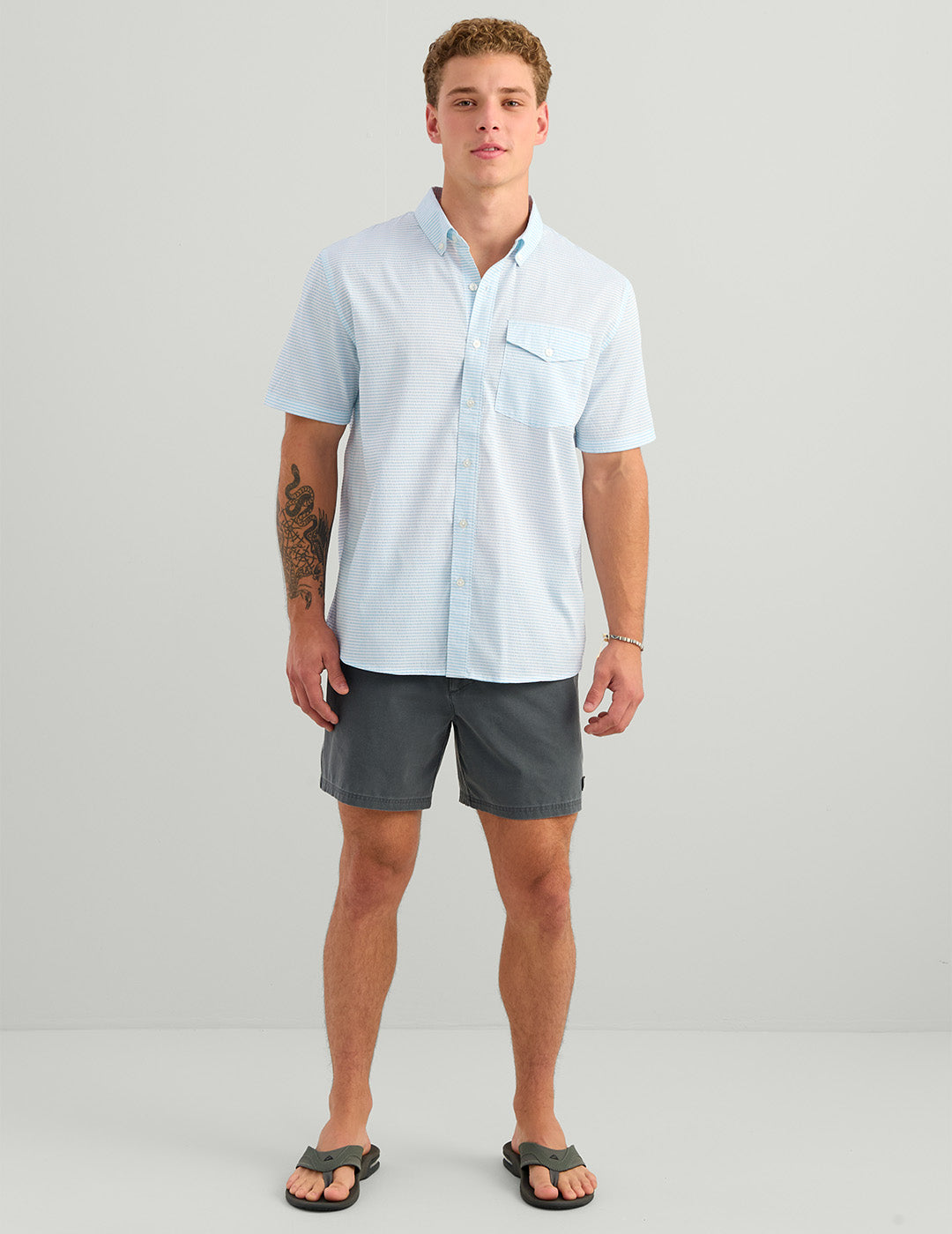 Huk Chatham Seersucker Shirt - Cerulean Seersucker