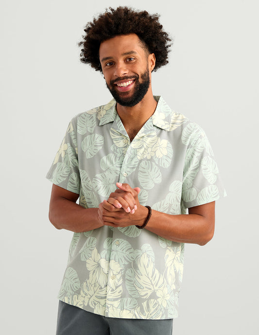 Huk Camp Shirt - Sharkskin Palm Leaf