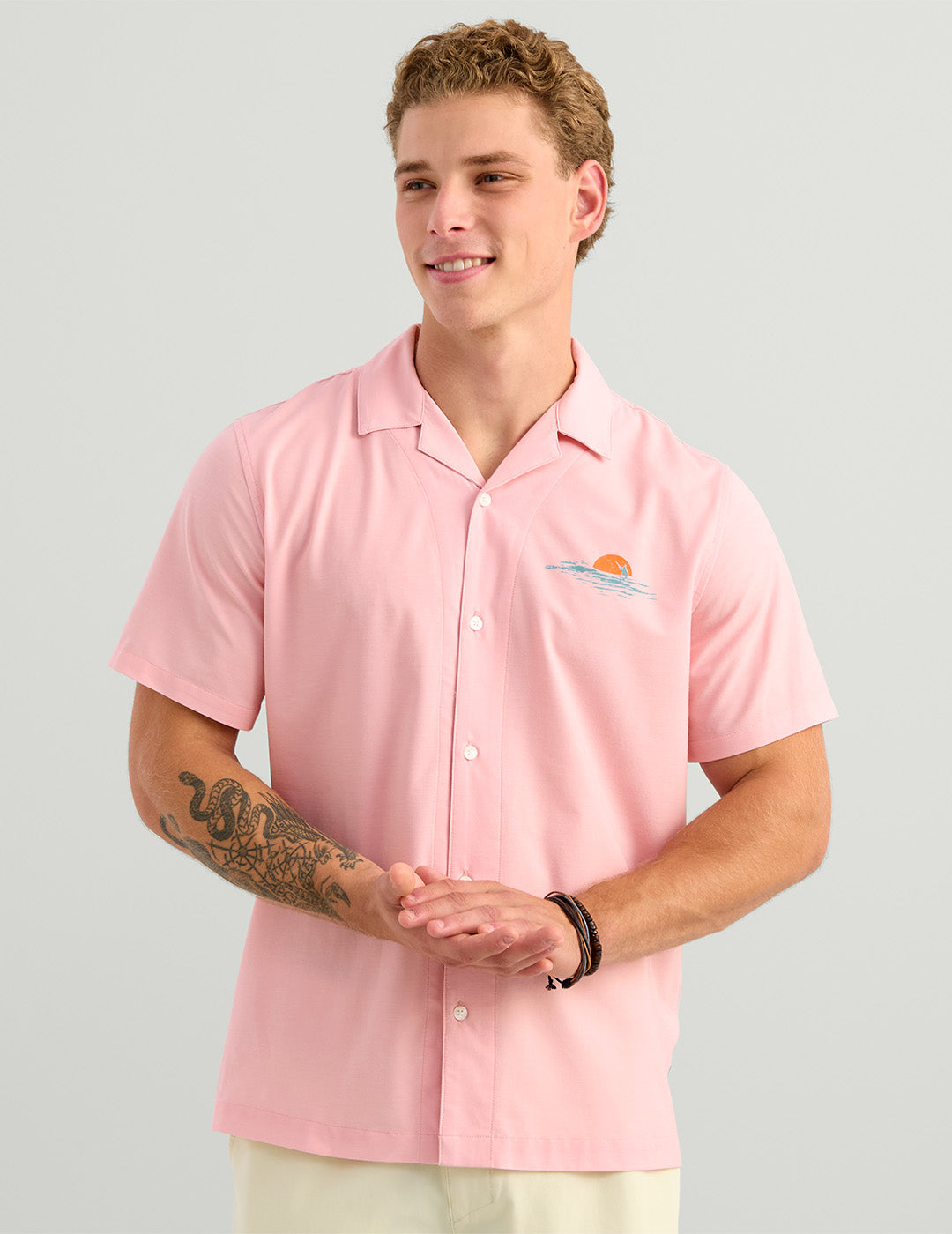 Huk Camp Shirt - Shrimp Pink Marlin