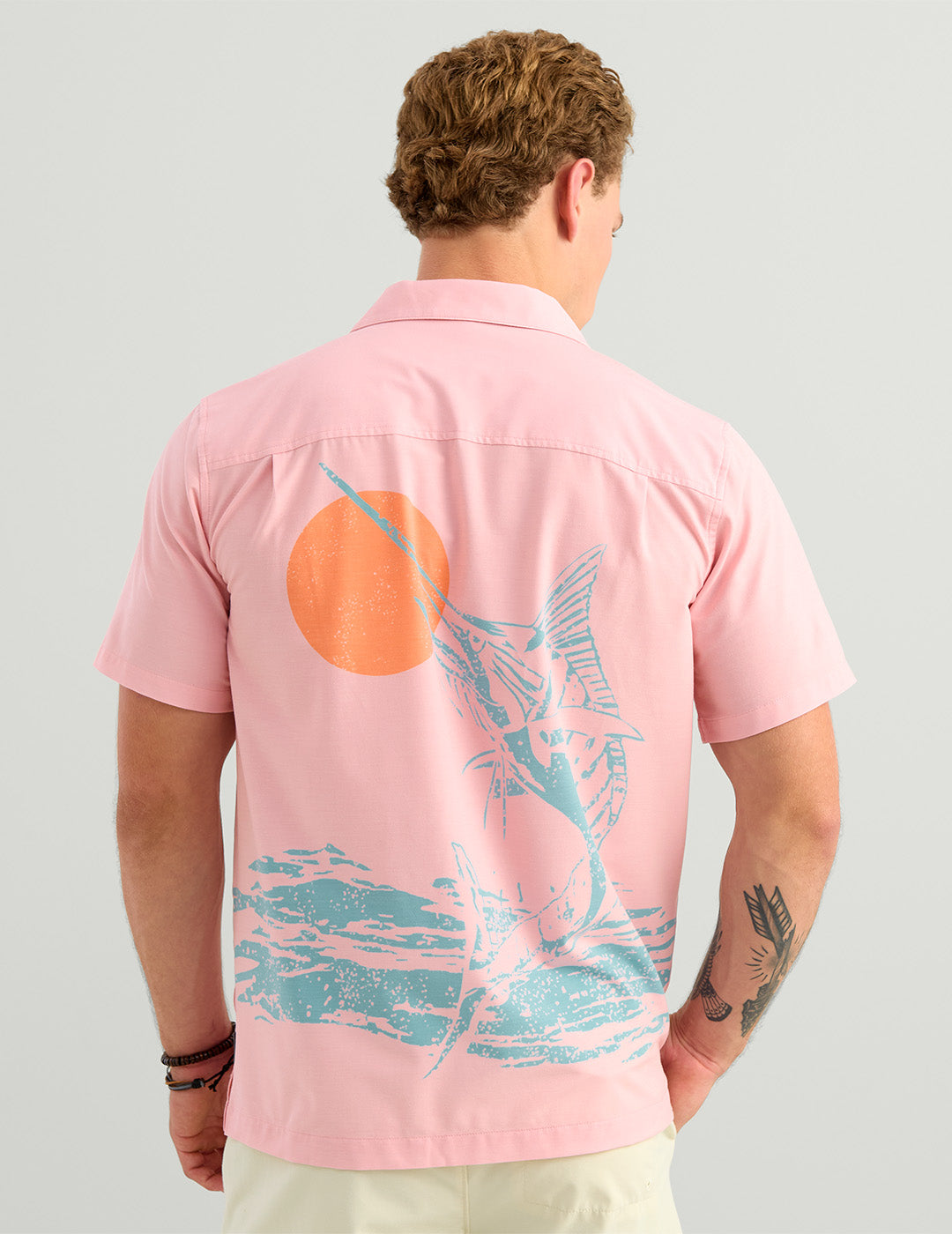 Huk Camp Shirt - Shrimp Pink Marlin