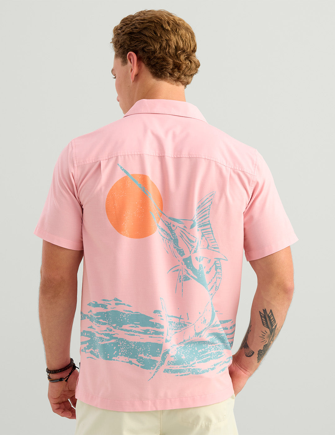 Huk Camp Shirt - Shrimp Pink Marlin