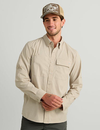 Huk Icon Button-Down - River Rock