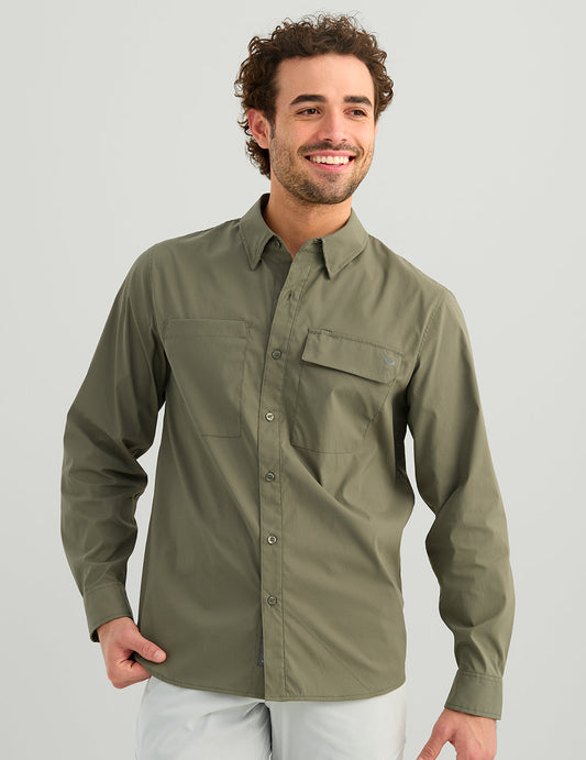 Huk Icon Button-Down - Moss