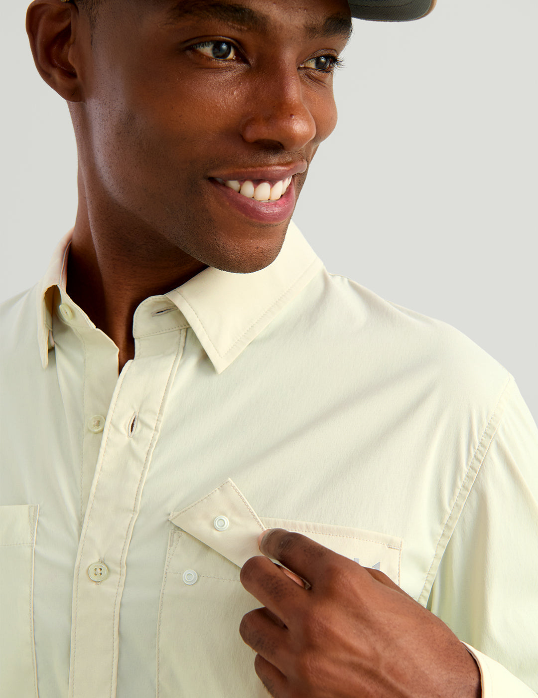 Huk Icon Button-Down - Pale Algae