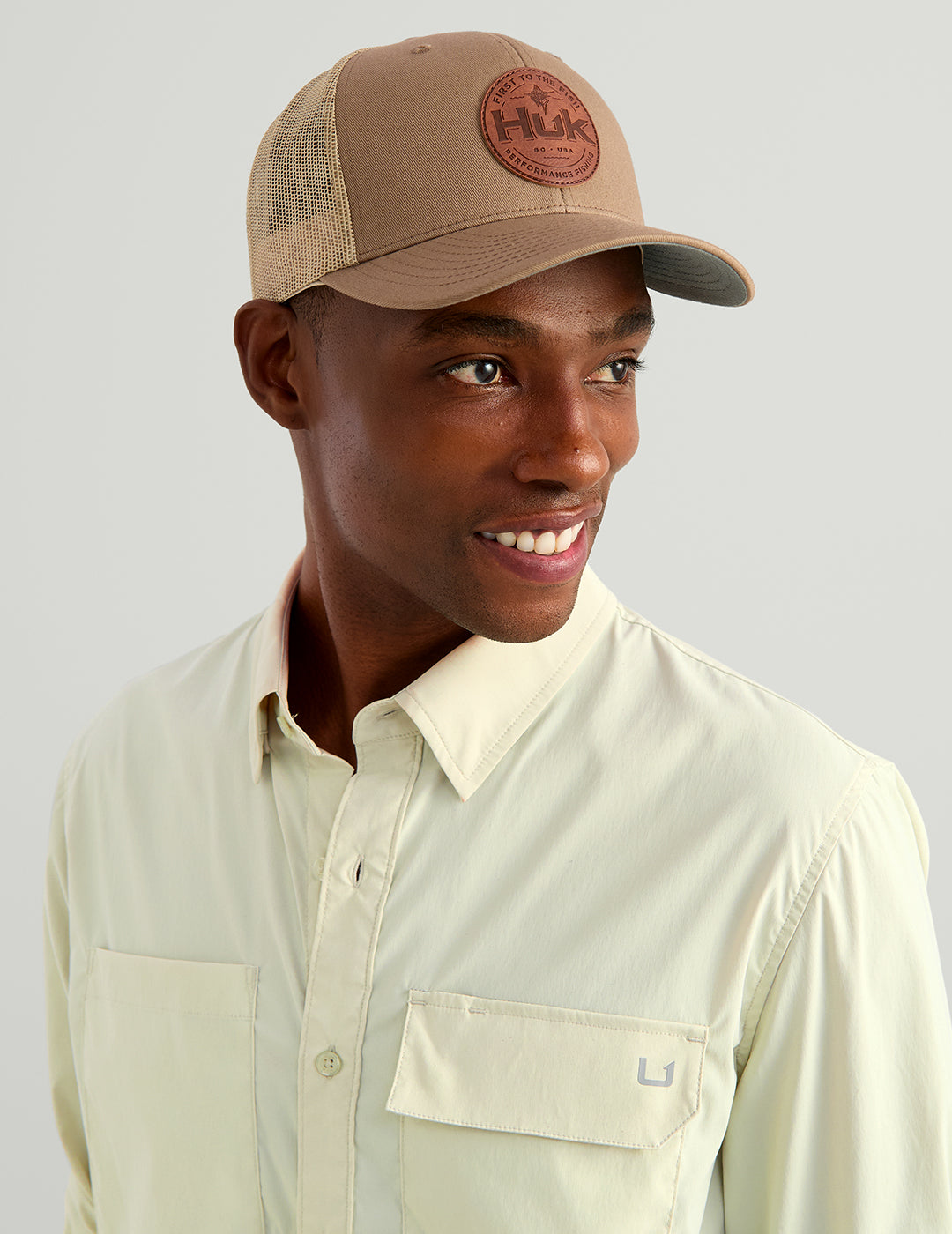 Huk Icon Button-Down - Pale Algae