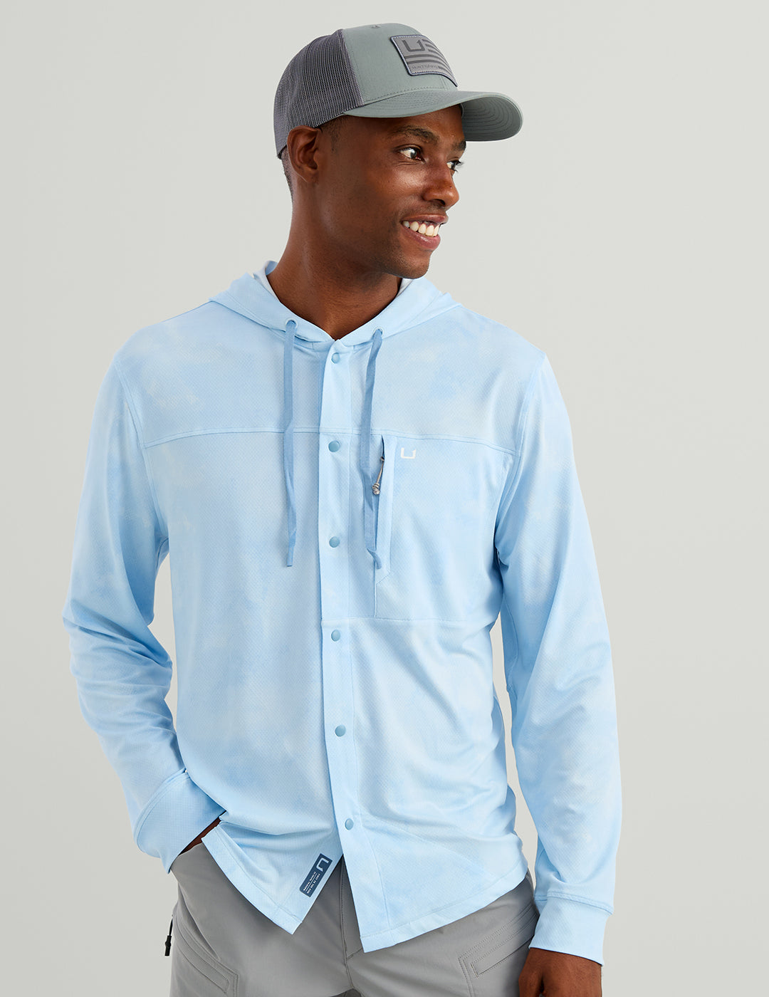 Huk Watershed Printed Hoodie Shirt - Coastal Drift Ombre