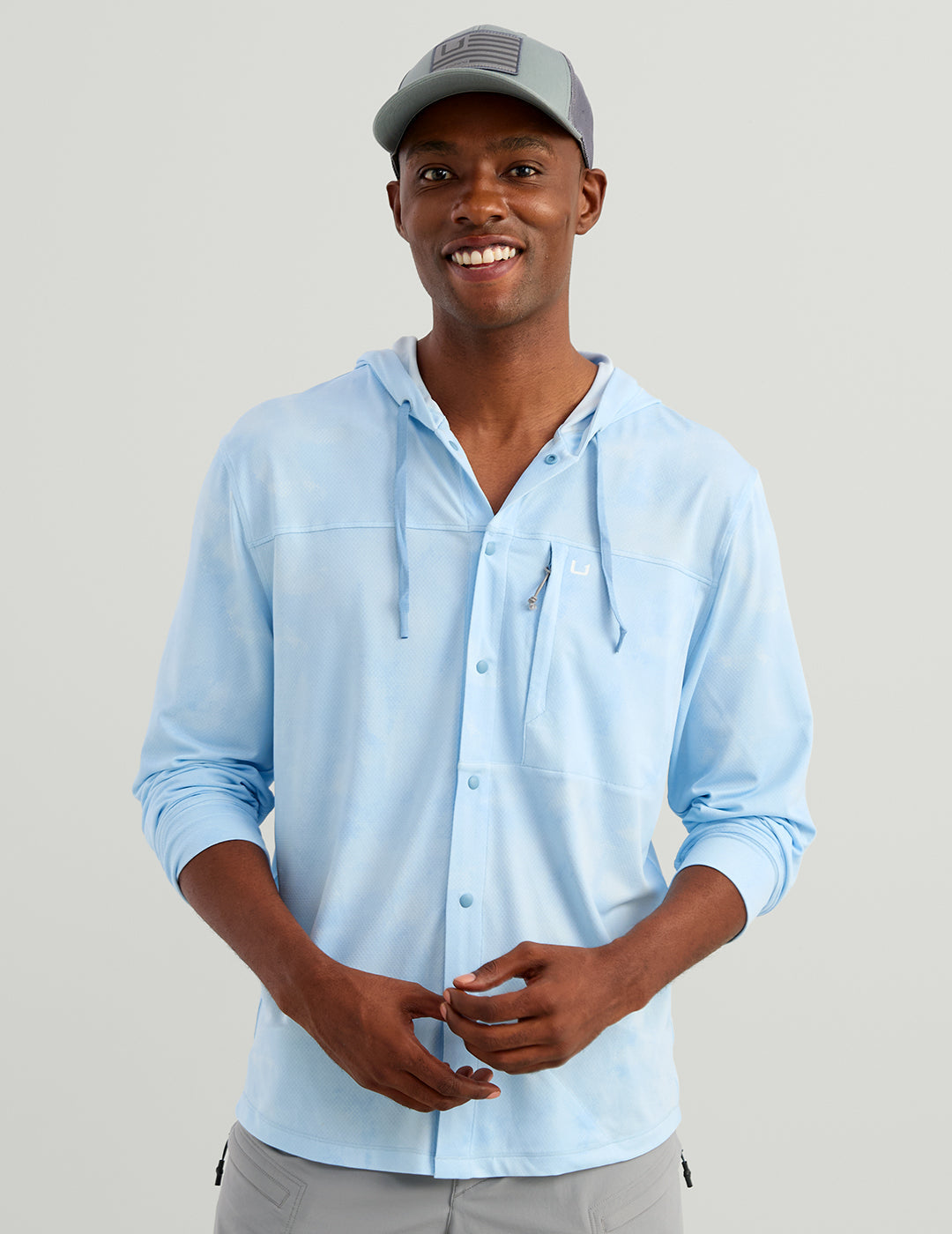 Huk Watershed Printed Hoodie Shirt - Coastal Drift Ombre