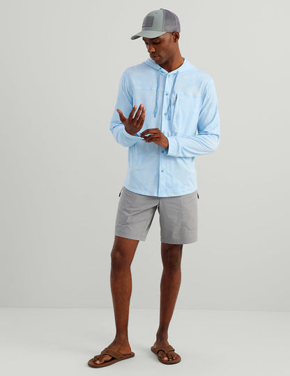 Huk Watershed Printed Hoodie Shirt - Coastal Drift Ombre