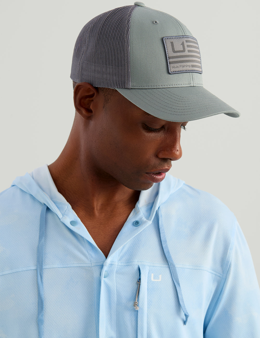 Huk Watershed Printed Hoodie Shirt - Coastal Drift Ombre
