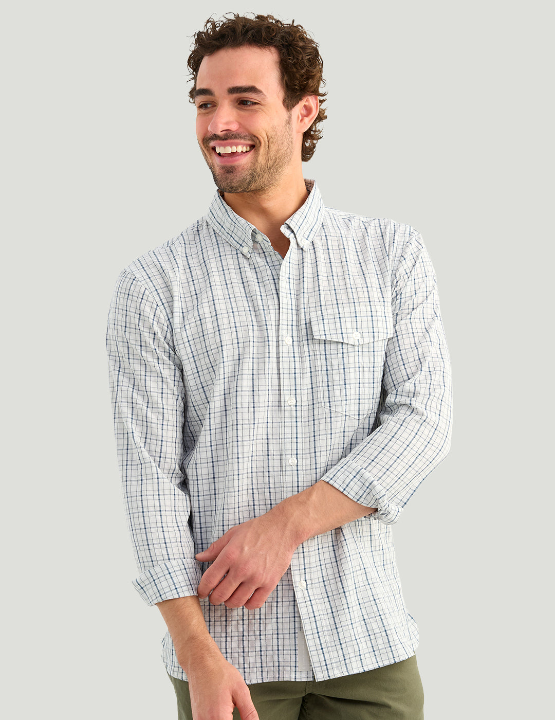 Huk Chatham Long Sleeve Button-Down - Seagull Plaid