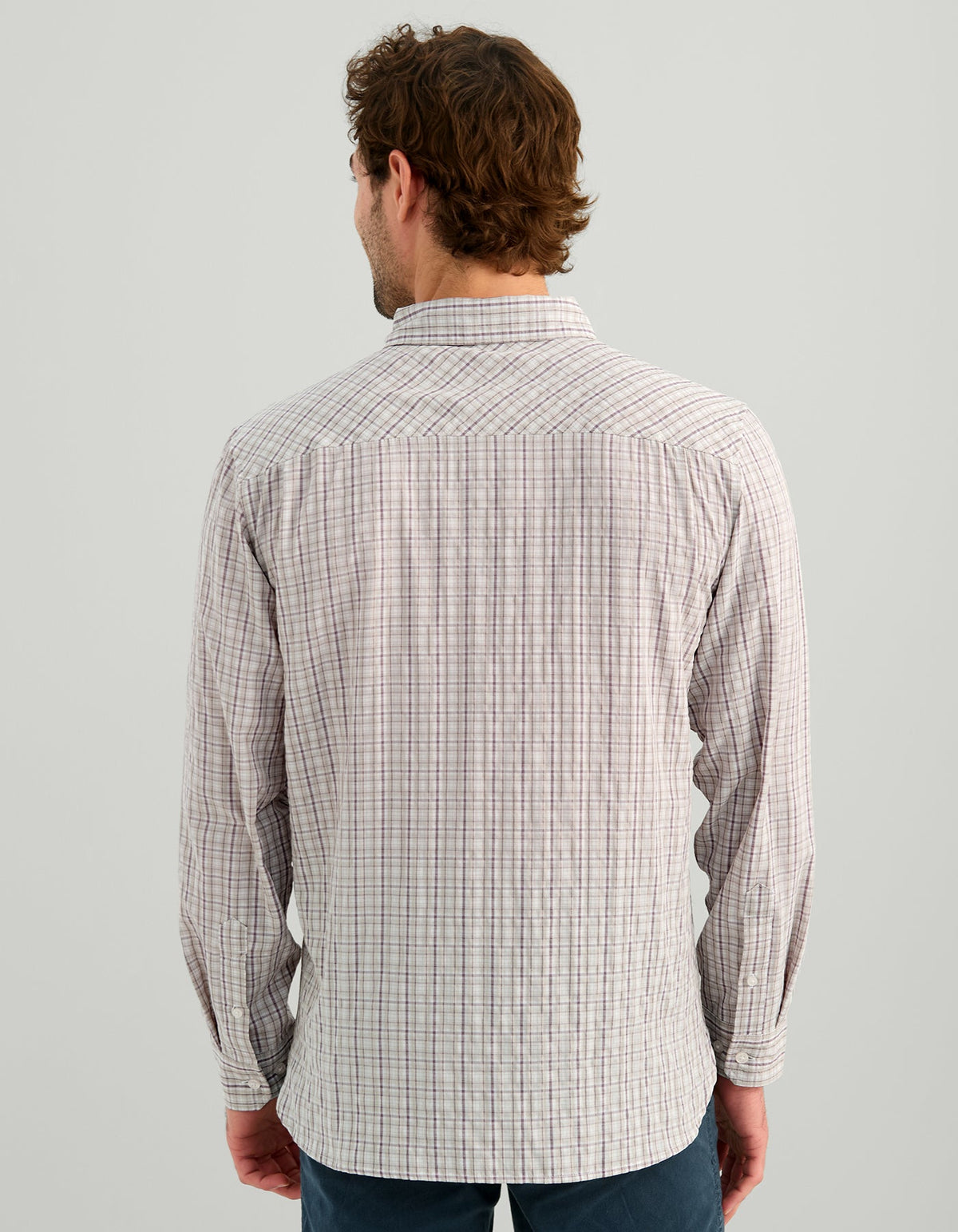 Huk Chatham Long Sleeve Button-Down - Seawall Stone Plaid
