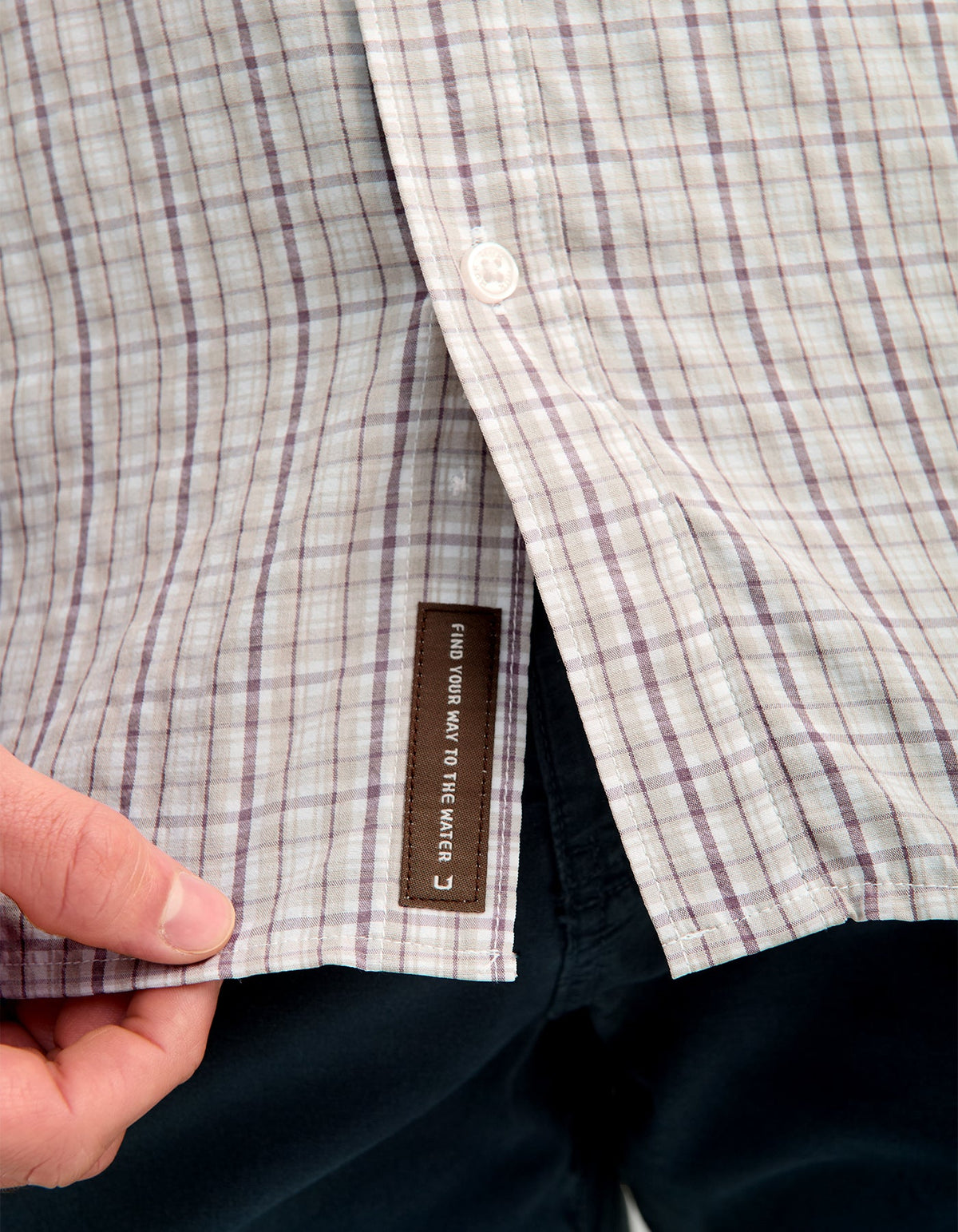 Huk Chatham Long Sleeve Button-Down - Seawall Stone Plaid