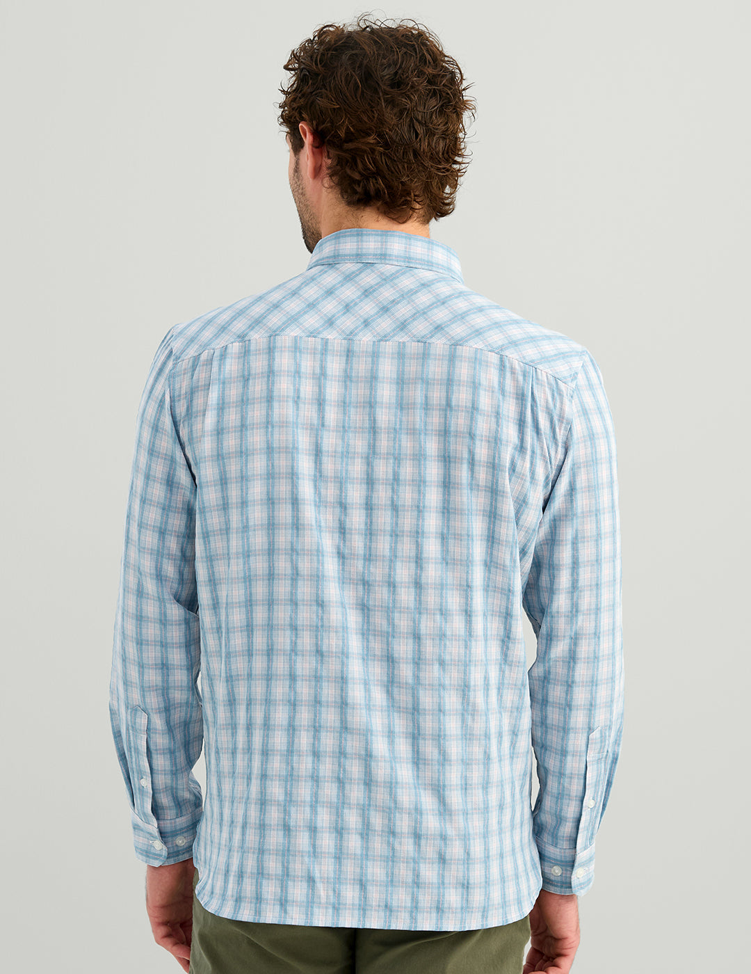 Huk Chatham Long Sleeve Button-Down - Blue Shadow Plaid