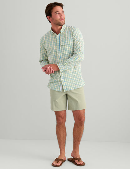 Huk Chatham Long Sleeve Button-Down - Plantain Plaid