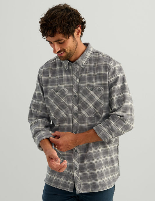 Huk Hanahan Long Sleeve Flannel Shirt - Anchor Plaid
