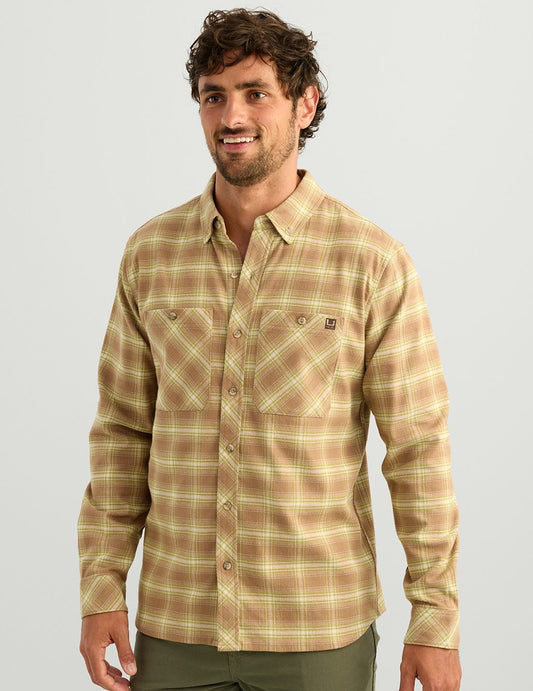 Huk Hanahan Long Sleeve Flannel Shirt - Saltmarsh Plaid