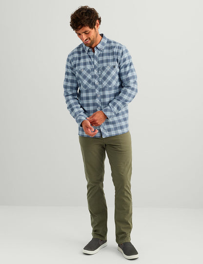 Huk Hanahan Long Sleeve Flannel Shirt - Stormy Blue Plaid