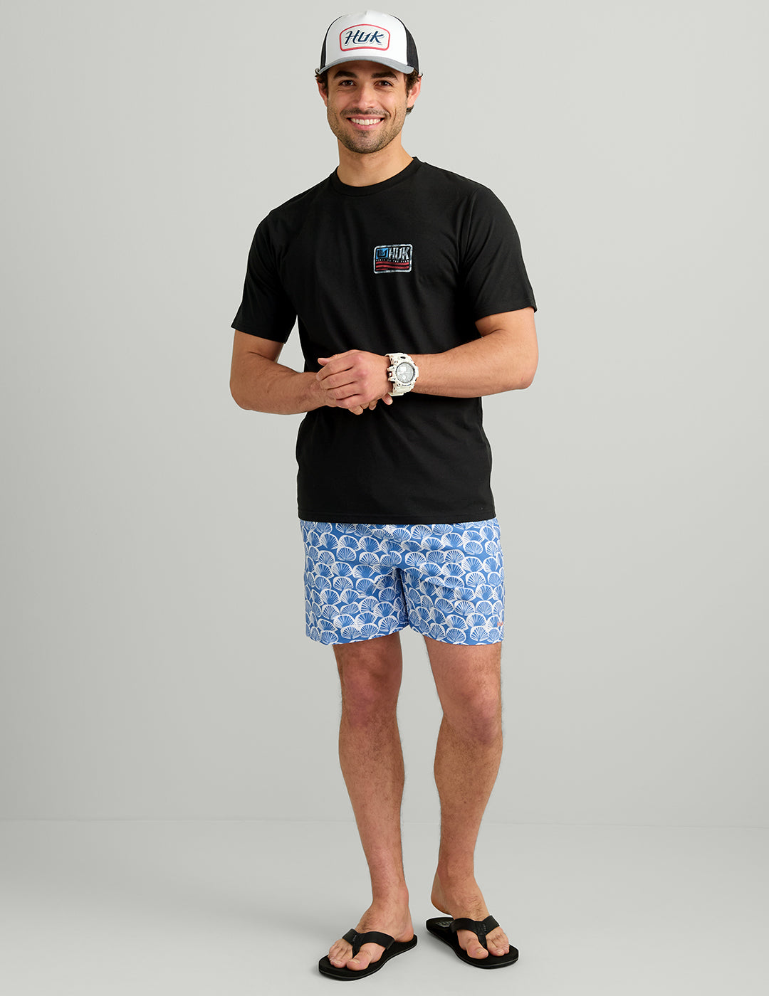 Huk Pursuit Volley Swim Shorts - Regatta Clam Shell