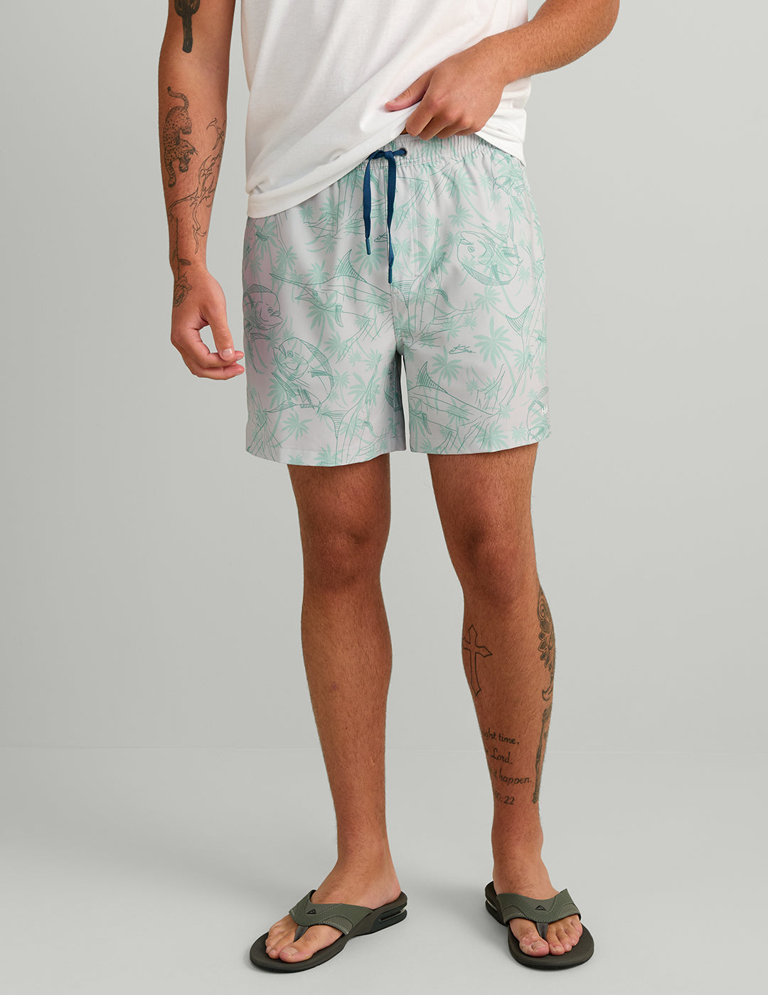 Huk KC Pursuit Volley Swim Short - Seagull Palm Slam