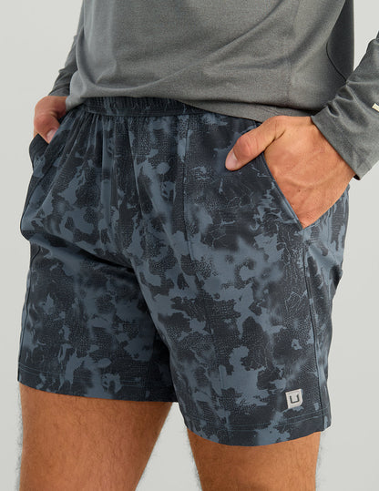 Huk Airweight KC Printed Short - Stormy Blue Tideloom Camo