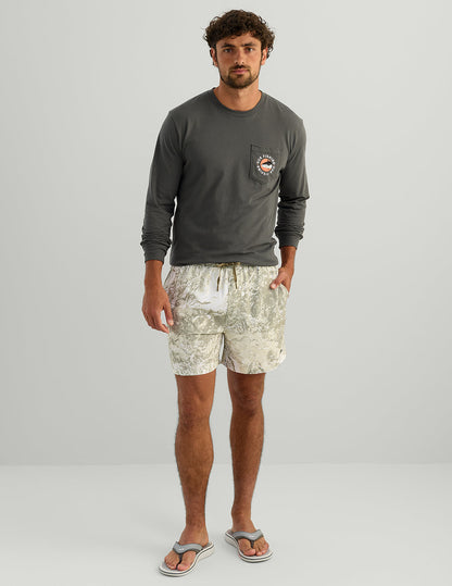 Huk Mossy Oak Pursuit Volley Swim Shorts - Mossy Oak Seagrass